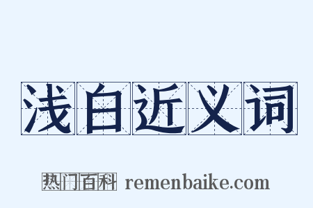 浅白近义词是什么意思的图片